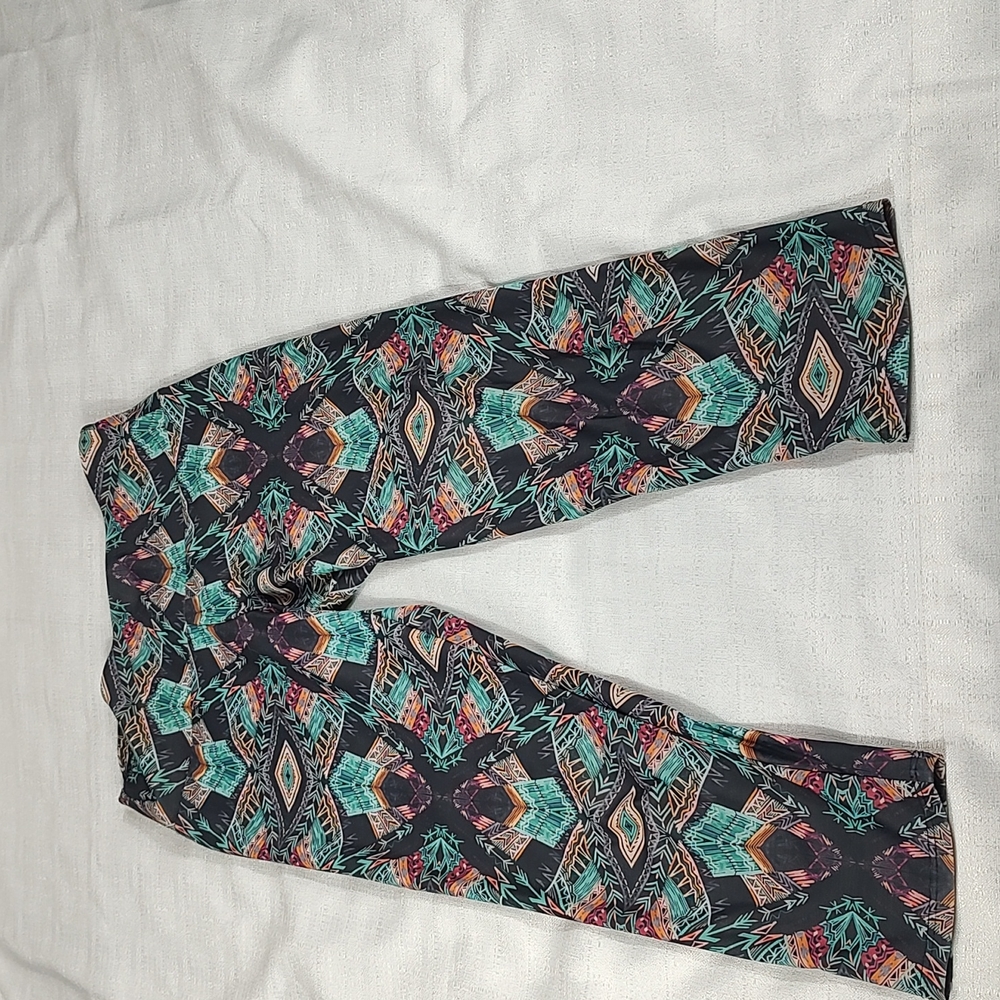 Onzie Boho Aztec Colorful Casual Workout Yoga Leggings Size S/M